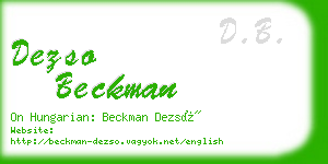 dezso beckman business card